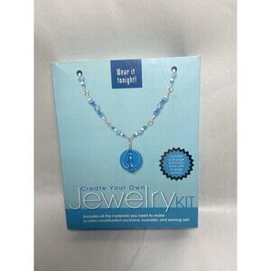 Create Your own Jewerly Kit Blue Clear Project Box Sealed